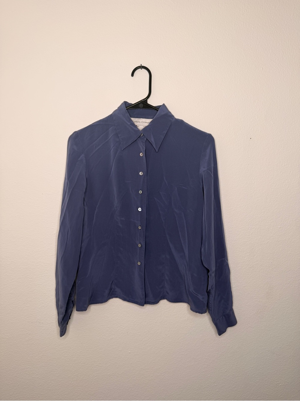 Casual Corner Slate Blue Button-Down Shirt